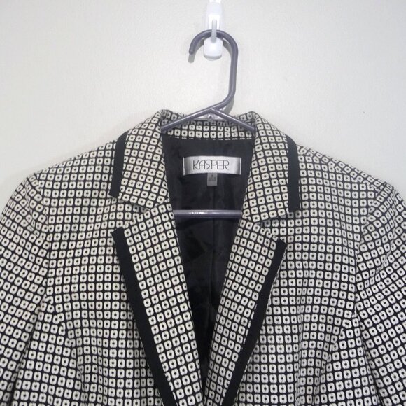 KASPER BLAZER SIZE 6 BLACK AND WHITE - Picture 4 of 11